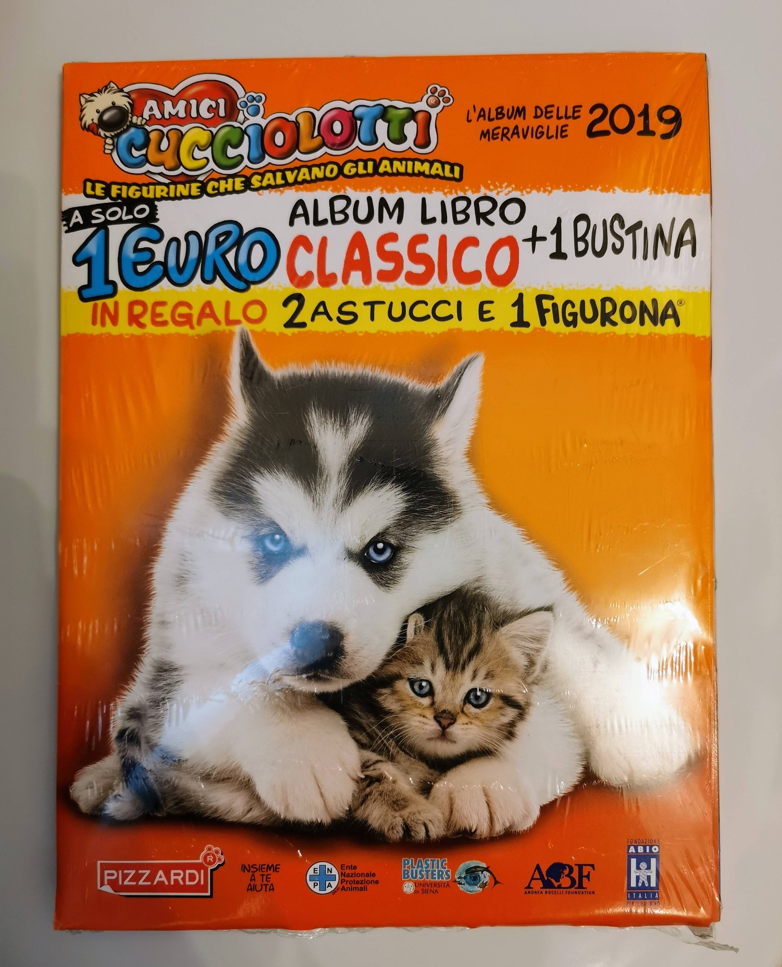 Amici Cucciolotti 2019 album vuoto + 1 bustina + 2 Astucci + figurona ed  Pizzardi - manuelkant