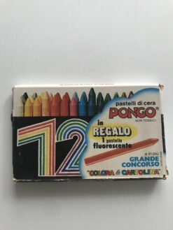 Confezione 12 pastelli di cera  Adica Pongo compreso regalo pastello fluorescente