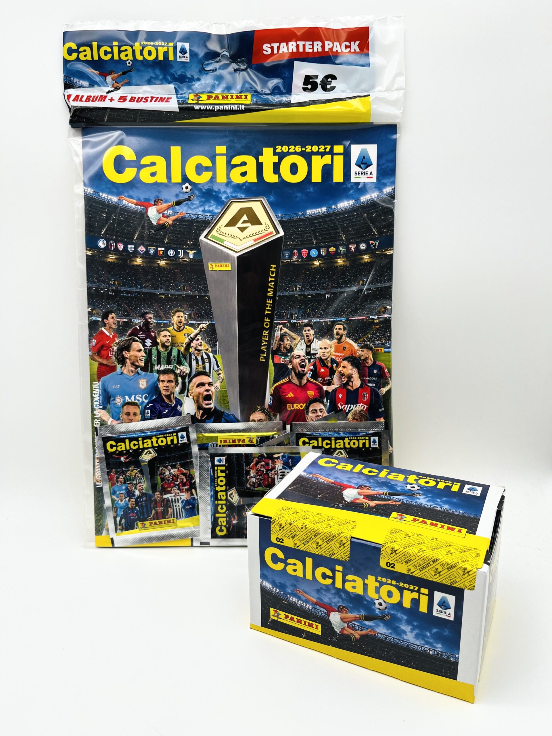 Panini Footballers 2026 2027 Starterpack + Box 100 Beutel mit Aufklebern...